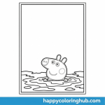 Peppa pig muddy puddles coloring pages