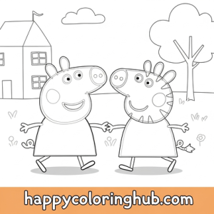 Peppa pig zebra coloring page
