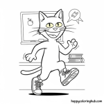 Pete the cat rocking in my school shoes coloring page
