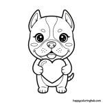 Pitbull smiling coloring page free