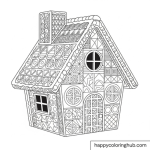 Plain gingerbread house coloring pages