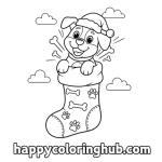 Plain stocking coloring pages
