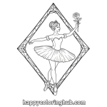 Princess ballerina dancer coloring pages