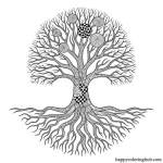 Printable coloring page tree without leaves