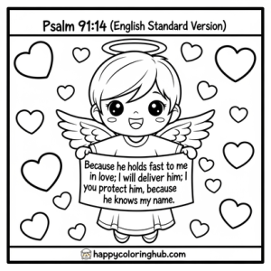 Psalm 91:14 coloring page