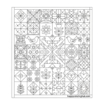 Quilt blocks coloring pages to print