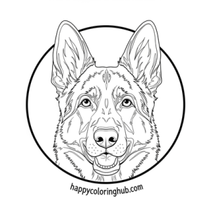 Realistic german shepherd coloring sheets for adults