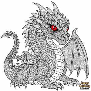 Red eyes black dragon coloring page