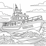 Rescue vehicle coloring pages to print
