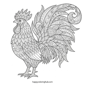 Rooster morning crow coloring sheet