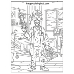 Scary zombie printable coloring pages for kids