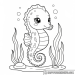 Seahorse coloring page for adults