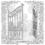 Secret garden coloring book pages