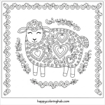 Sheep coloring page for kids