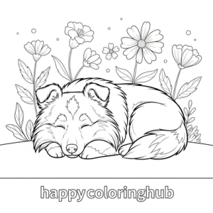 Shetland sheepdog coloring sheet
