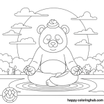 Simple adult coloring pages pandas