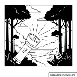 Simple flashlight bold coloring page