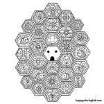 Simple hexagon hive pattern coloring page