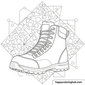 Simple hiking boot outline coloring sheet