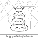 Simple pebble rock stack coloring page