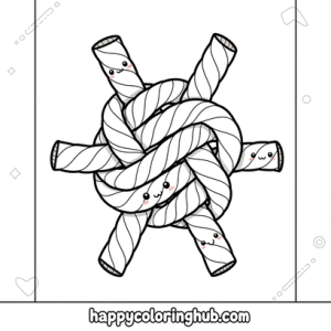Simple rope knot bold coloring page