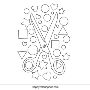 Simple scissors bold coloring page