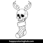 Skull stocking coloring pages