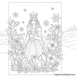 Snow queen coloring page