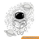 Space coloring pages for kids easy