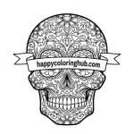 Sugar skull coloring pages for adults free downloads