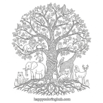 Tree of life coloring pages for adults