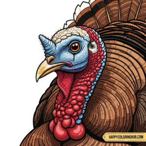 Turkey farm animal coloring page