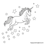 Unicorn coloring sheet