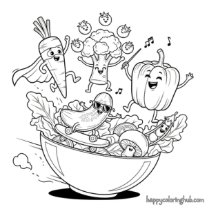 Vegetable salad coloring pages