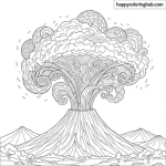 Volcano coloring pages pdf