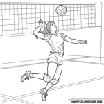 Volleyball adult coloring pages