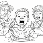 Watermelon coloring pages preschoolers