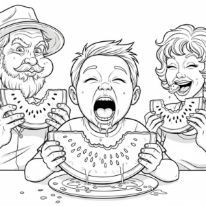 Watermelon coloring pages preschoolers