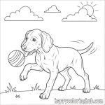 Weimaraner dog portrait coloring sheet