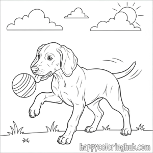 Weimaraner dog portrait coloring sheet
