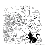 Witch coloring pages for kids