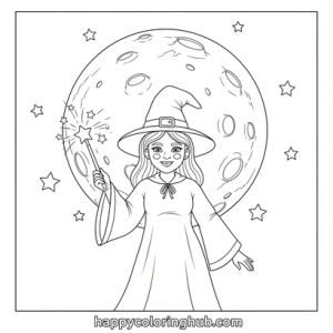 Witch coloring pages preschool