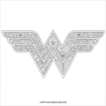 Wonder woman logo coloring page