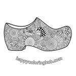 Wooden shoes coloring page