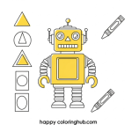 Yellow crayon coloring pages for kids