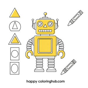 Yellow crayon coloring pages for kids