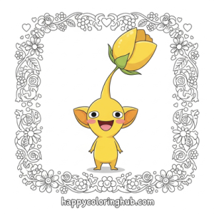 Yellow pikmin coloring page