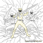 Yellow power ranger coloring pages