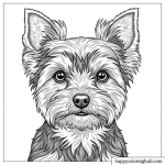 Yorkshire terrier cute coloring page