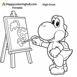 Yoshi topsy-turvy coloring pages